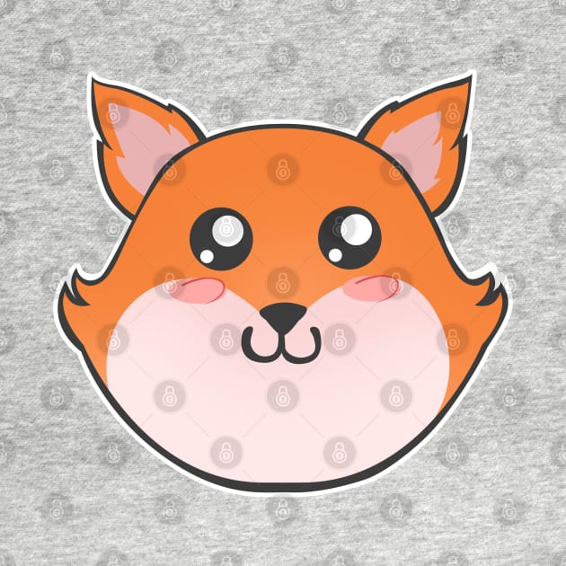 Cute Fox Smiling Face by BrightLightArts